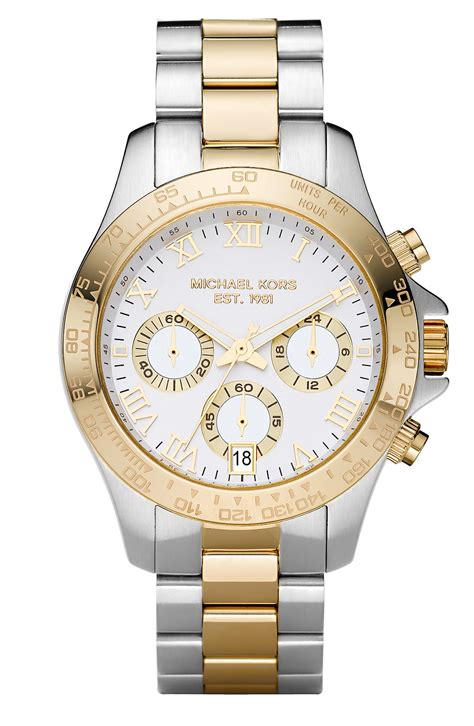 michael kors layton chronograph watch silver